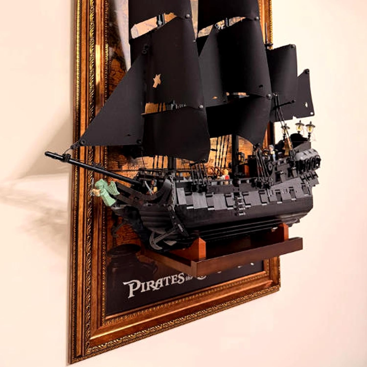 Acrylic Display Wallboard for Lego 10365 Captain Jack's Black Pearl Building Set, Decorative Painting Display Stand, Art Wall Mount Frame for Pirate Ship(Frame Only)