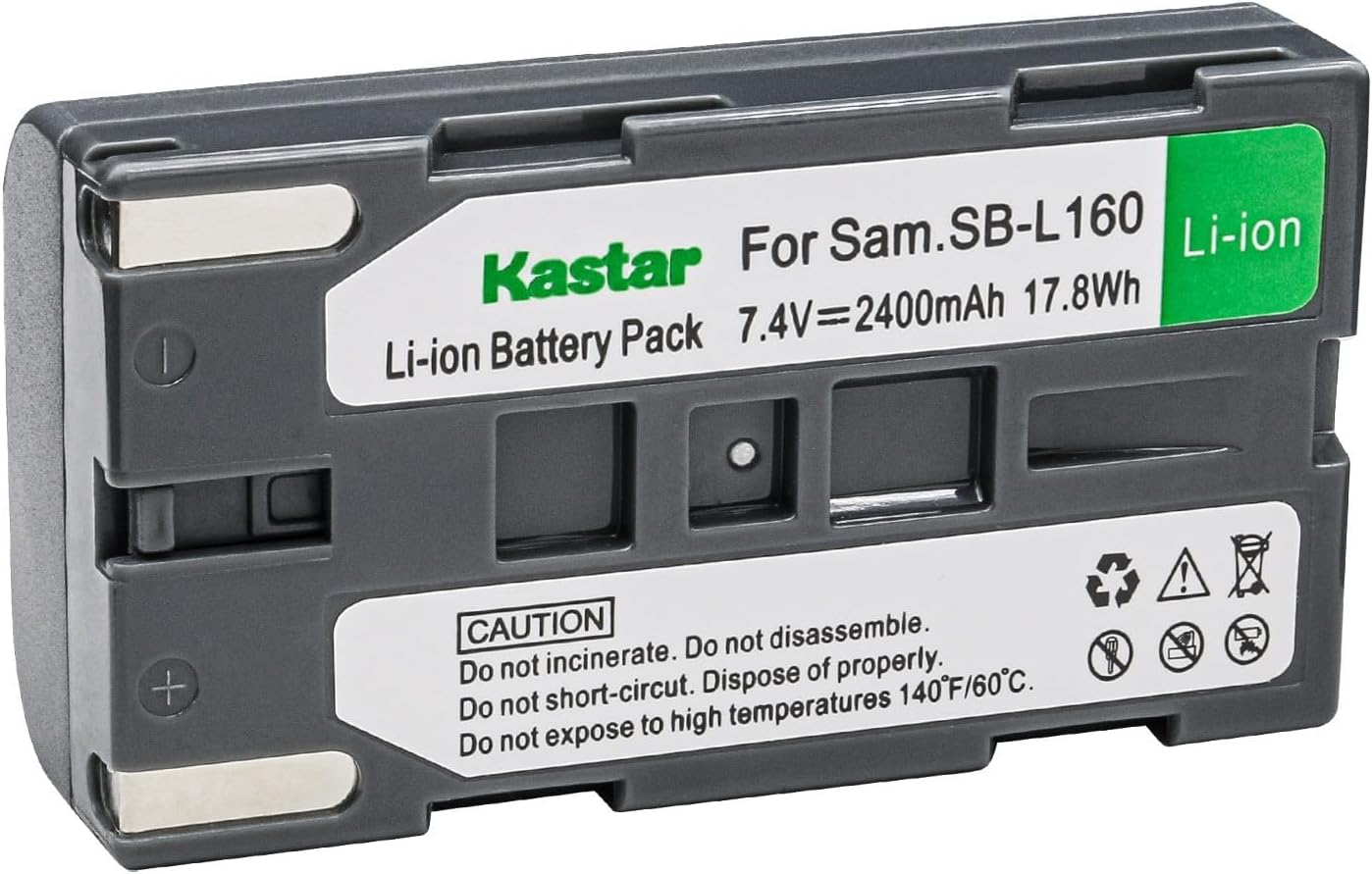 Kastar 3-Pack Battery and AC & USB-C Charger, Compatible with SB-L160 SB-L110A, Samsung SC-L SC-W VM-A VM-B VP-L VP-W Series, Mamiya Leaf Aptus AFI, Wisycom MPR Series, NEC Thermal, TOA TS Systems