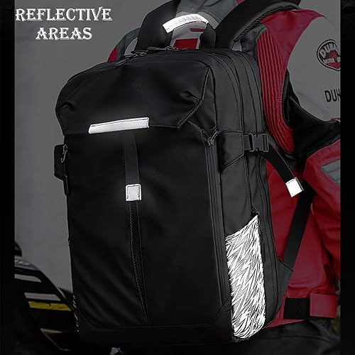 Miniatura 6 de MIHUNTER Bolsa de cola de motocicleta, bolsa de asiento, bolsa de casco impermeable de doble uso para motocicleta, soporte, Grande, Mochila