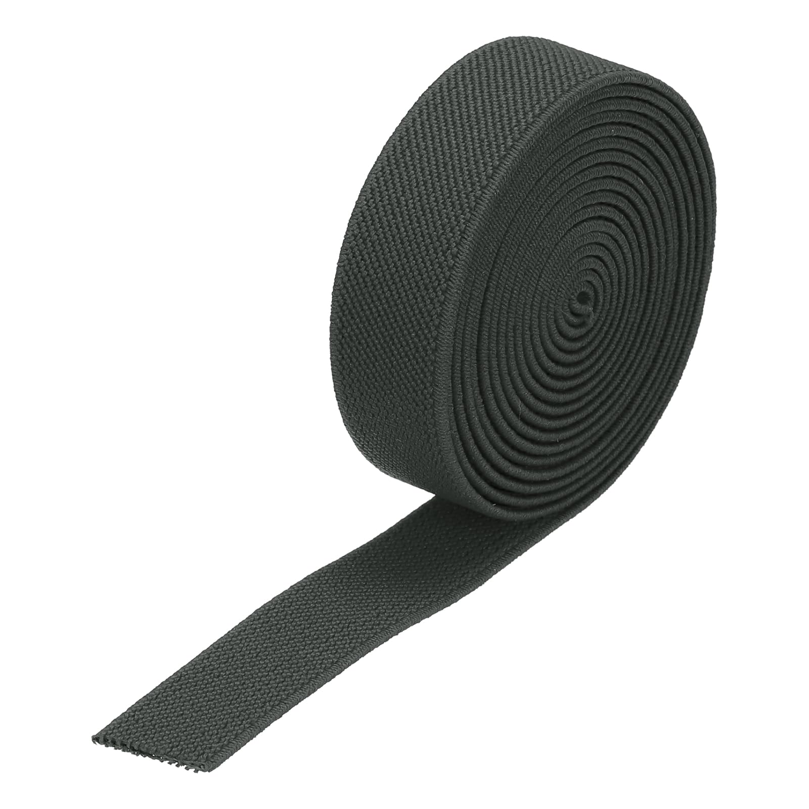 sourcing map Twill Wide Elastic Band Double-Side 0.8 Inch Flat 2 Yard Woven Elastic Band Knit Elastic Spool Heavy Stretch Strap Dark Gray for Sewing, Waistband — image 1