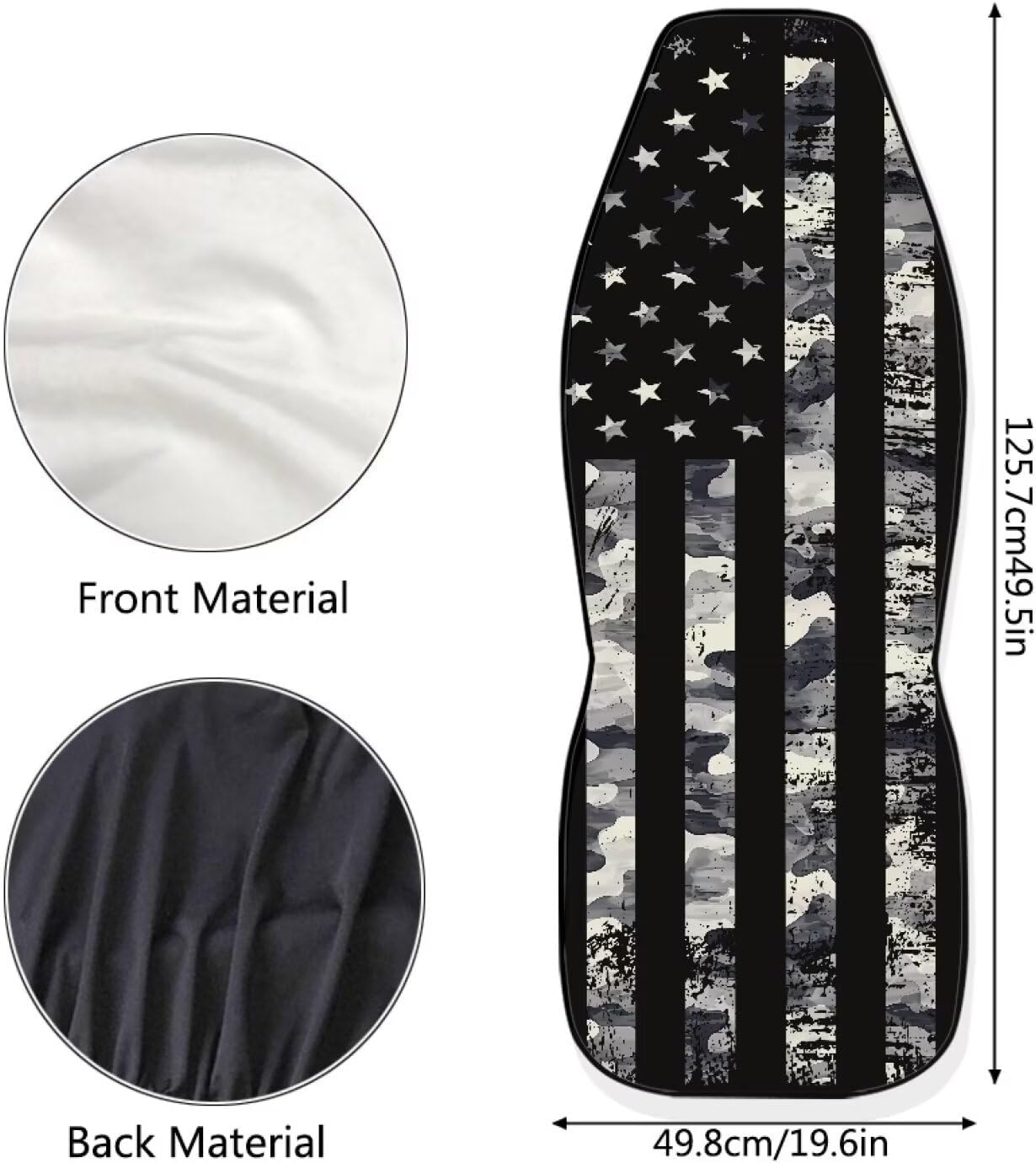 ELEQIN Squirrel Front Car Seat Covers 2pcs, Black Camo US Flag Automotive Seat Covers Car Accessories Universal Size Fit for Most Cars,SUVs&Trucks&Vans