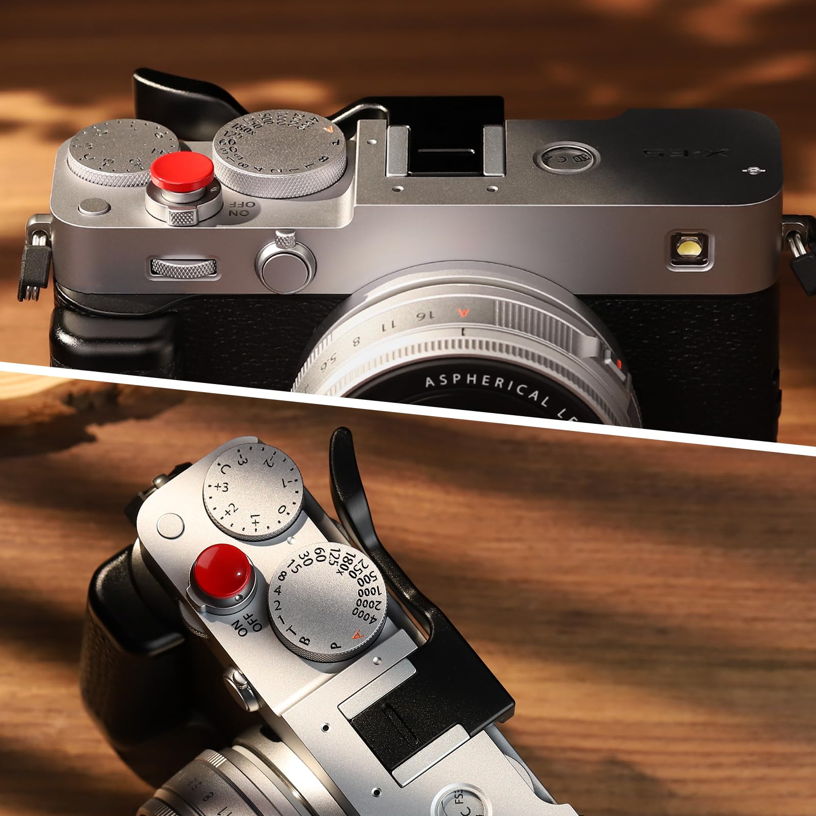 Haoge Uchwyt kciuka do Fujifilm XE5 korpus aparatu akcesoria cyfrowe metalowa gorąca stopka kciuk w górę podpórka uchwyt czarny THB-XE5-B