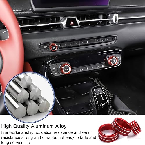 Miniatura 4 de Daeiclru Cubierta de perilla de volumen y aire acondicionado compatible con Toyota Supra GR A90 A91 MK5 2018-2022, cubierta de botón de volumen de