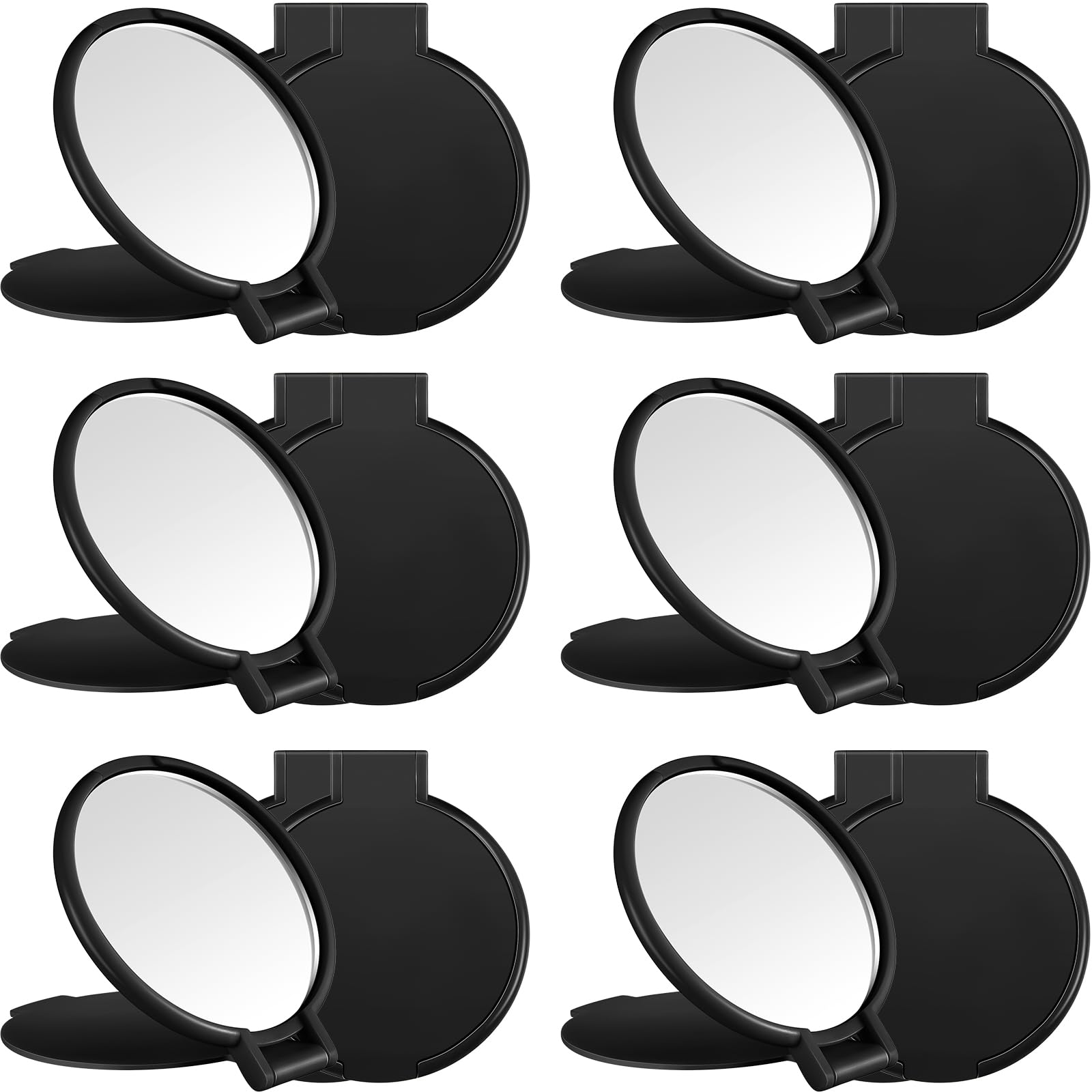 Jetec 18 Pieces Compact Mirrors Bulk Gifts Mini Vintage Pocket Mirrors for Purse Small Portable Folding Round Makeup Stuffs for Travel Daily Use Party Favors Women (Black)
