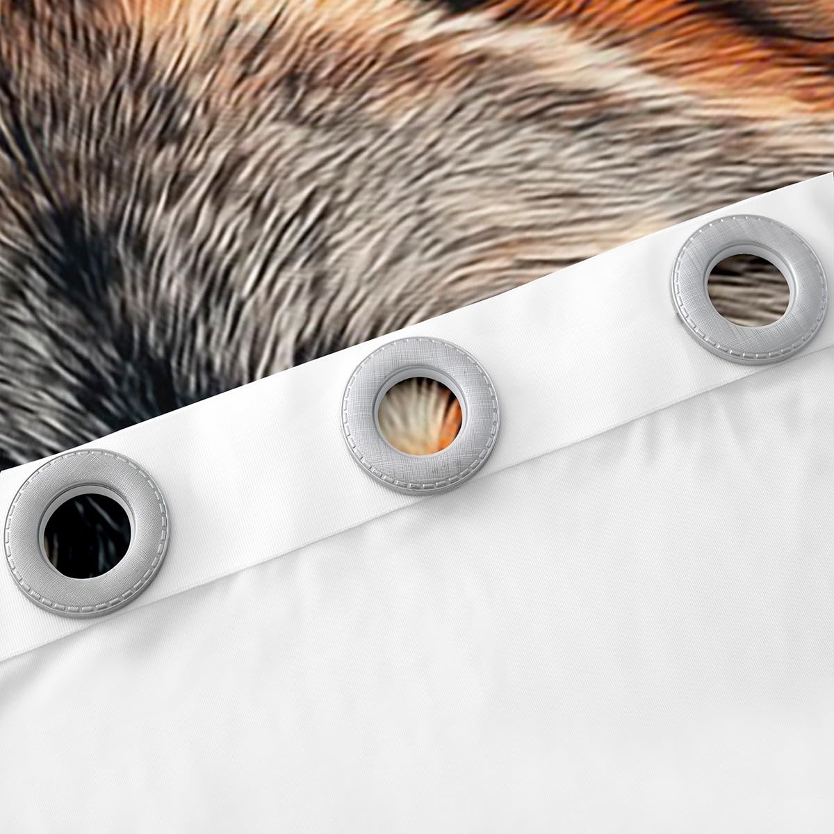Loussiesd Wolf Vorhänge 245x140cm Tierwölfe Blickdichte Vorhänge Blumen und Pflanzen Fenstervorhang Wildtiere Blickdichte Vorhänge Zimmer Dekor Orange Weiß Gardinen