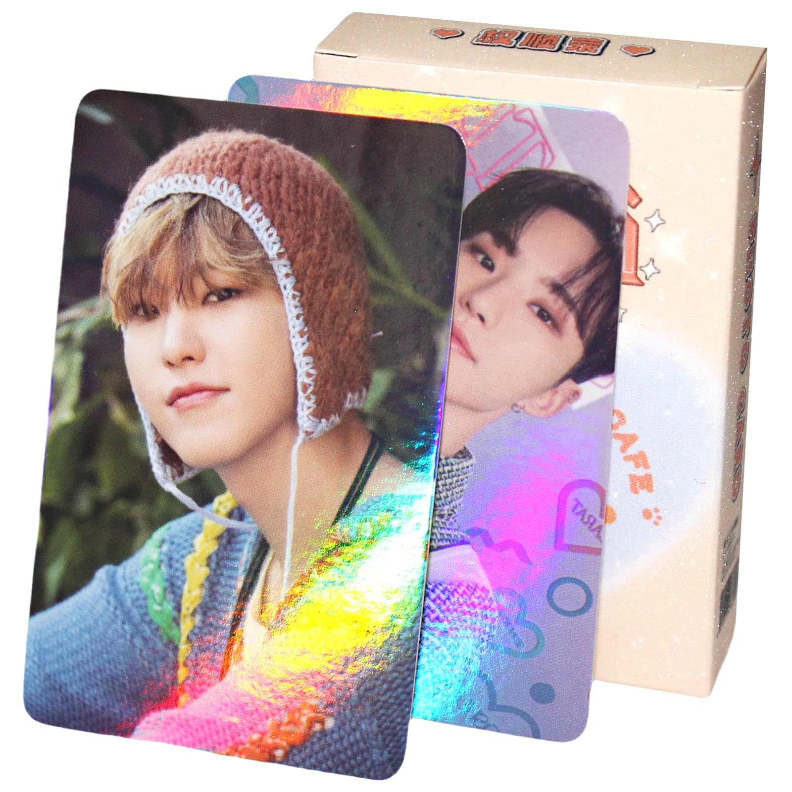 PYAJUU Seventeen Photocards Kpop Seventeen Laser Photocard Photocards with Holo Effect 50PCS Seventeen Lomo Cards Gift for Fans Daughter Seventeen Birthday Party Decoration Kpop Gift Set (Hoshi)