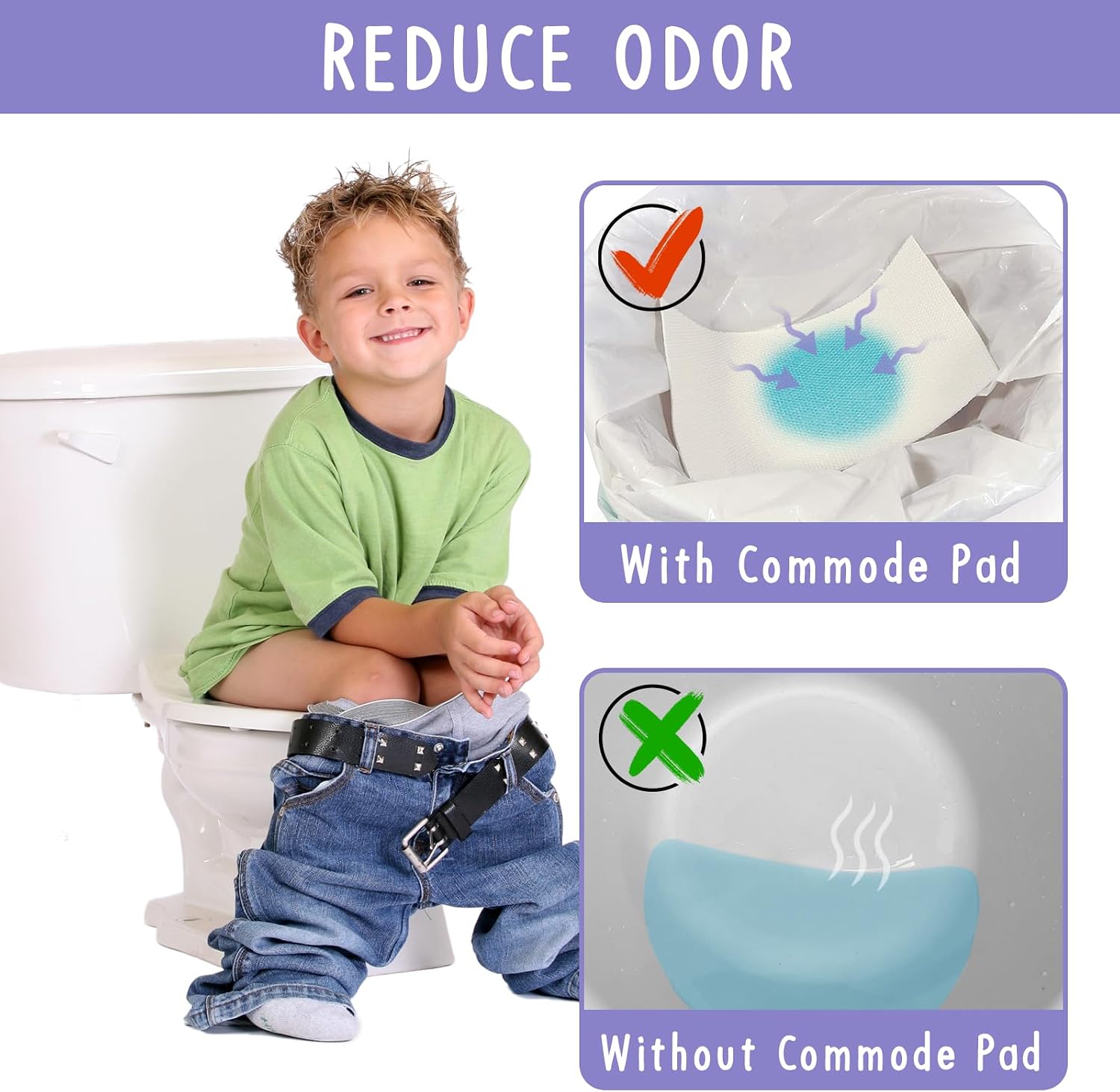 150 Packs Super Absorbent Urine Pads Portable Child Used with Travel Potty Bags Disposable Liners for Toddlers, Toilet Seat for Kids Pee Training