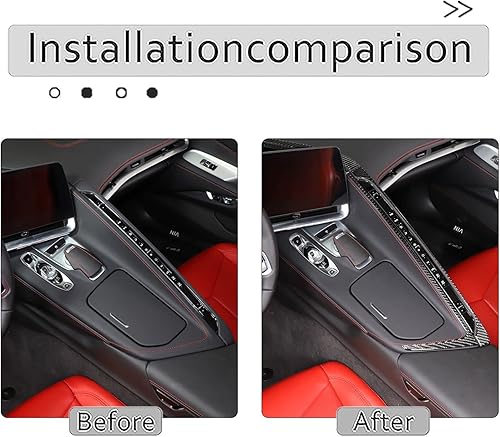 Miniatura 2 de Cubierta de la caja de almacenamiento del panel de cambio de engranajes de control central, calcomanías de fibra de carbono suave para Chevrolet