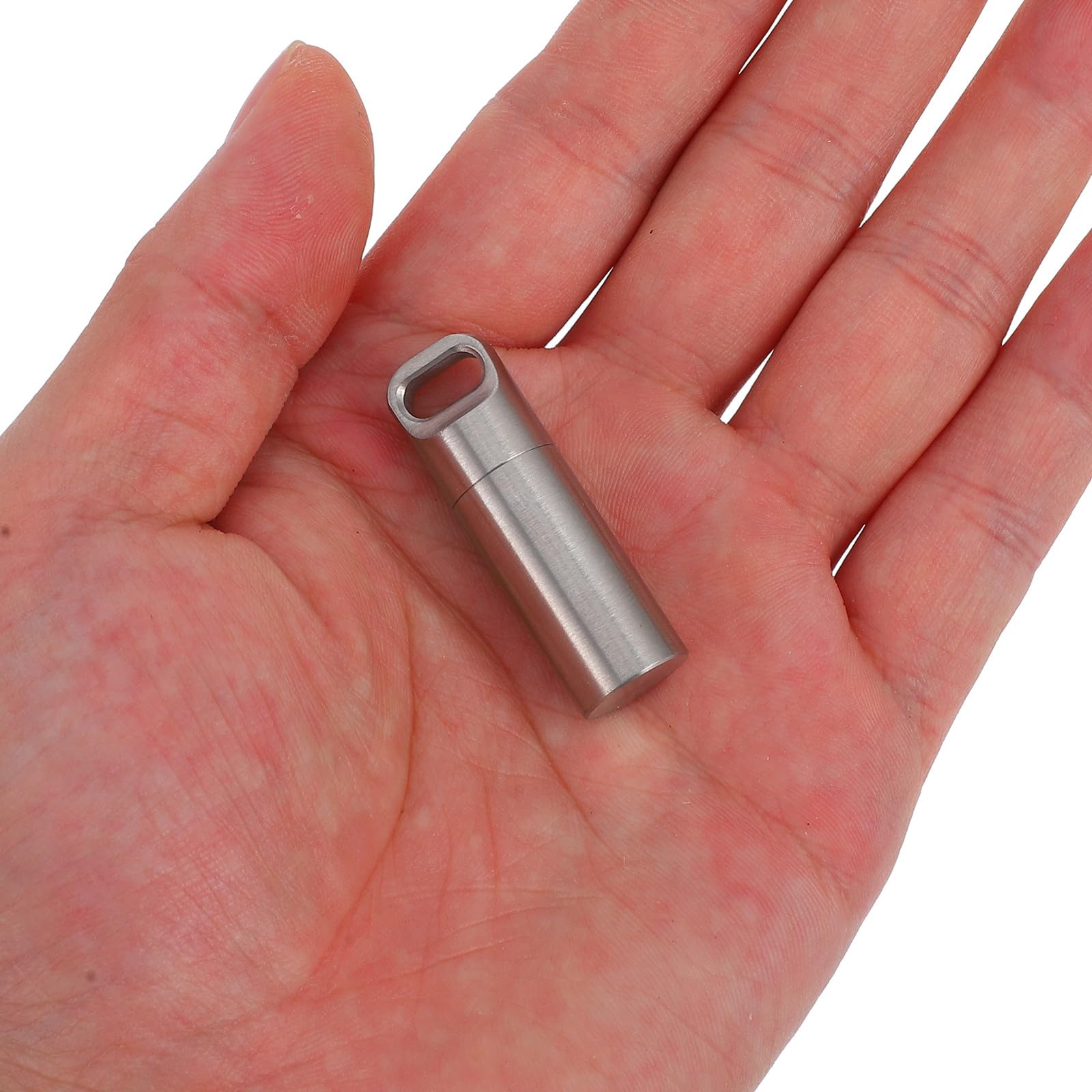 Healeved Pastillero para Almacenamiento Seguro de Medicamentos Pequeño Llavero de Acero Inoxidable Reutilizable Fácil de Limpiar Organizador Portátil en Exteriores