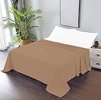 Vista 12 de TBM 1PC Solid Flat Sheet Smooth Touch Hotel Quality 100% Egyptian Cotton Perfectly Fit for Oversize and Extra Height Bed Solid 600 Thread Count