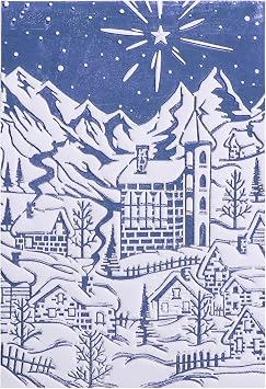 3D Embossing Folder for Card Making,Snow Mountain, Castle Plastic Texture Fades Embossing Folder Template for Scrapbooking and Other Paper Craft Album Stamps DIY Decoration 6.3" L x 4.5" W