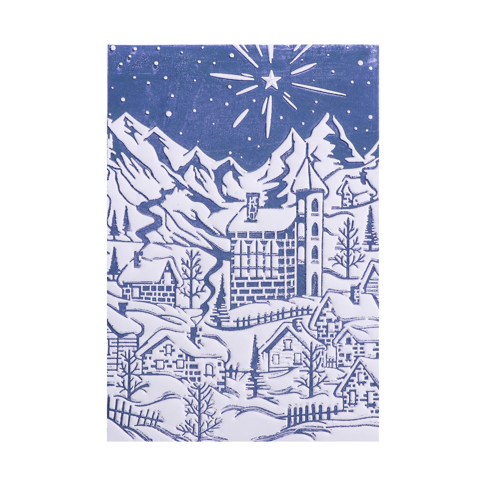 OTCRAFT 3D Embossing Folder for Card Making,Snow Mountain, Castle Plastic Texture Fades Embossing Folder Template for Scrapbooking and Other Paper Craft Album Stamps DIY Decoration 6.3" L x 4.5" W