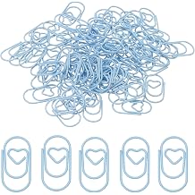 PATIKIL 1x0.4 Inch Mini Paper Clip, 80 Pcs Metal Heart Paper Clip Wide Rust-Proof Strong Durable Small Cute Bulk for Office Supplies Document Organization Binder Bookmarks Planner, Blue