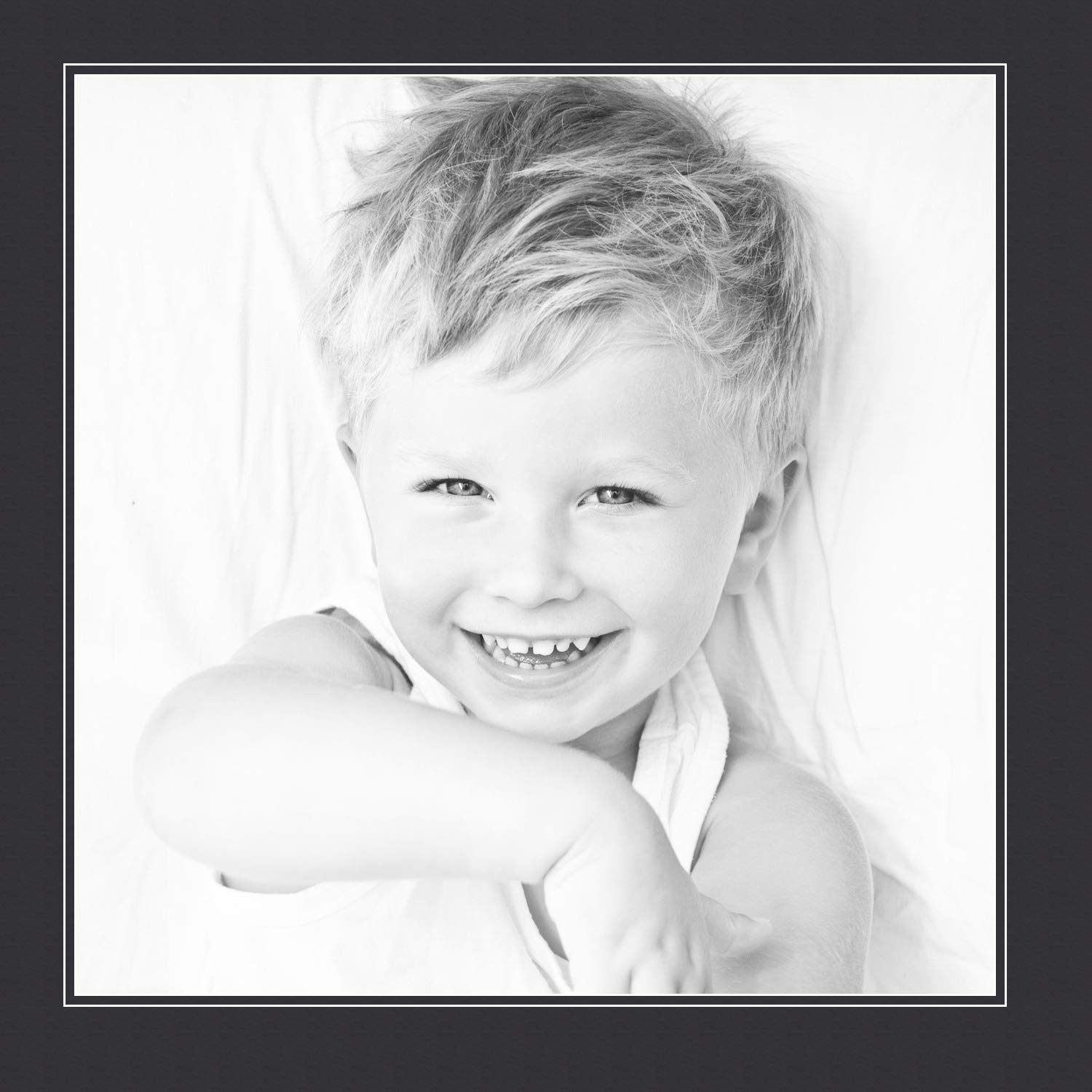 21x21 Smooth Black / Black Custom Mat for Picture Frame with 17x17 opening size (Mat Only, Frame NOT Included)