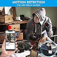 Vista 4 de Cámara espía inalámbrica más pequeña, WiFi, monitor de bebé HD1080P, cámara de niñera con grabación de video en vivo, cámara USB portátil con visión