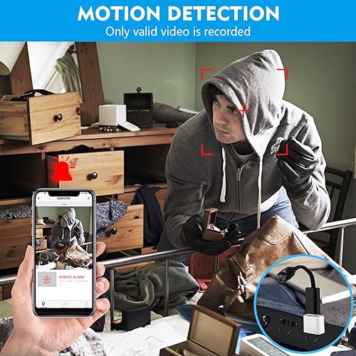 Miniatura 4 de Cámara espía inalámbrica más pequeña, WiFi, monitor de bebé HD1080P, cámara de niñera con grabación de video en vivo, cámara USB portátil con visión