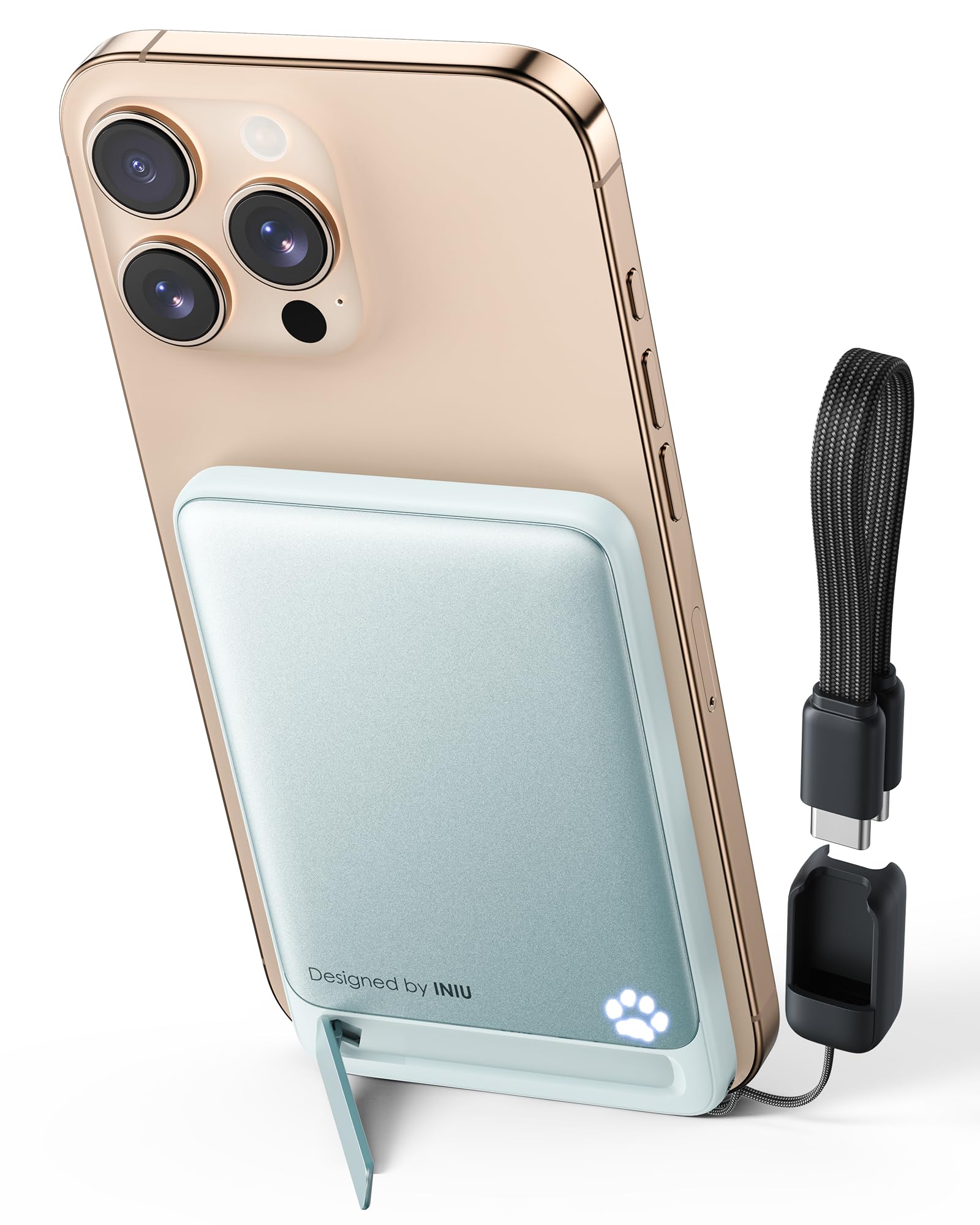 Batterie Externe Magnétique INIU 20W - 5000mAh, Charge Rapide pour iPhone et Samsung