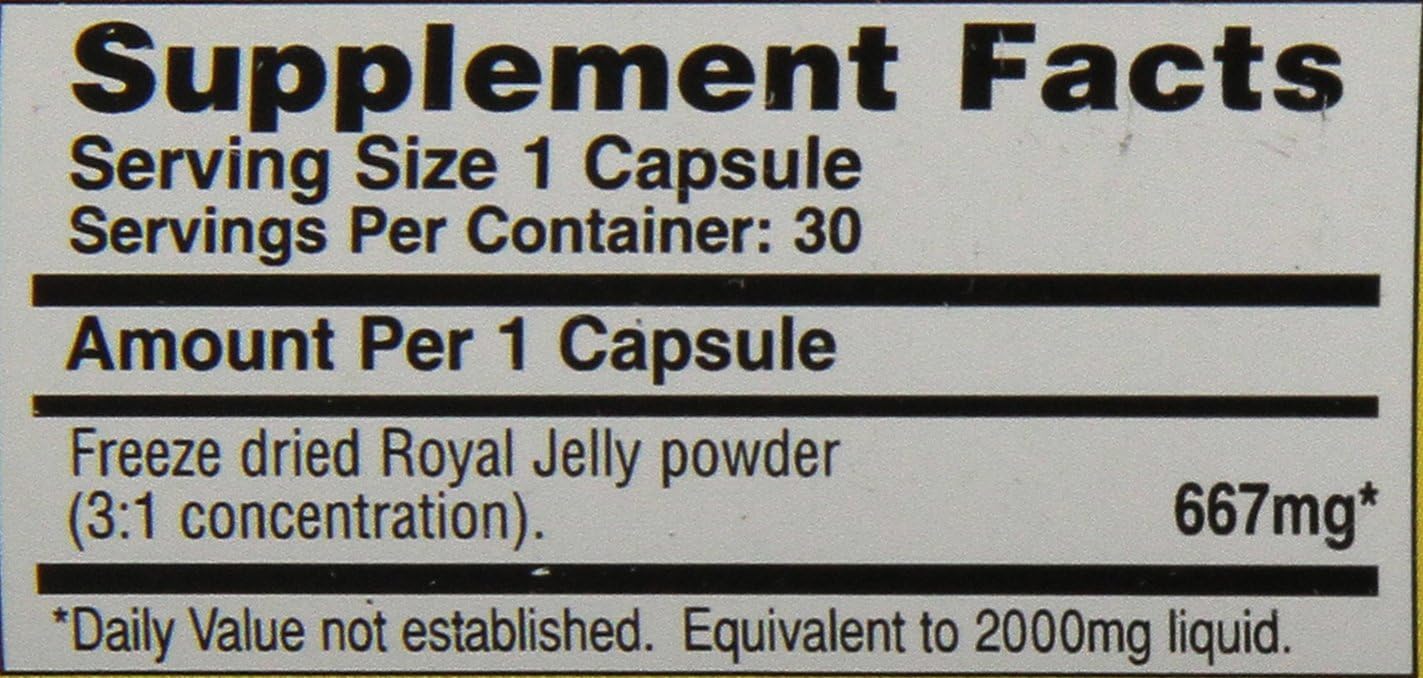 Imperial Elixir Royal Jelly, 2000 mg, 30 Capsules : Health & Household
