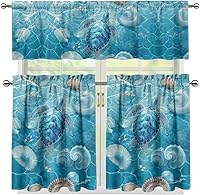 Vista 57 de Juego de 250 cortinas de cocina con bandera estadounidense para ventanas, fácil de instalar, cortinas cortas de 24 pulgadas con bolsillo para barra