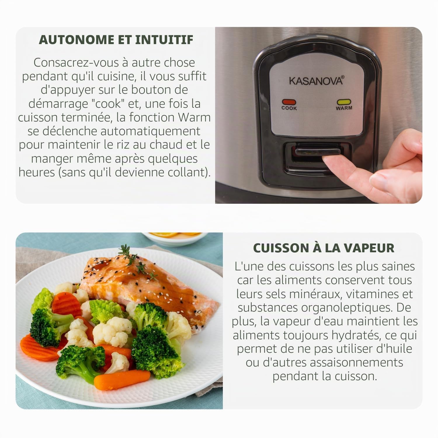 CUISEUR À RIZ LT1.8 W700 ACIER, Blanc
