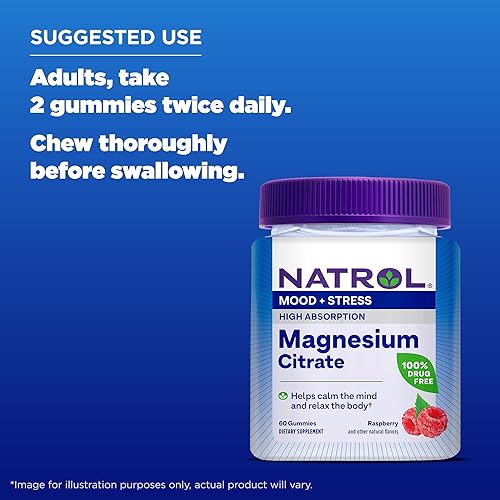 Miniatura 6 de Natrol Citrato de magnesio para el estado de ánimo + estrés, 330 mg, suplemento dietético para el estado de ánimo y apoyo ocasional del estrés, 60