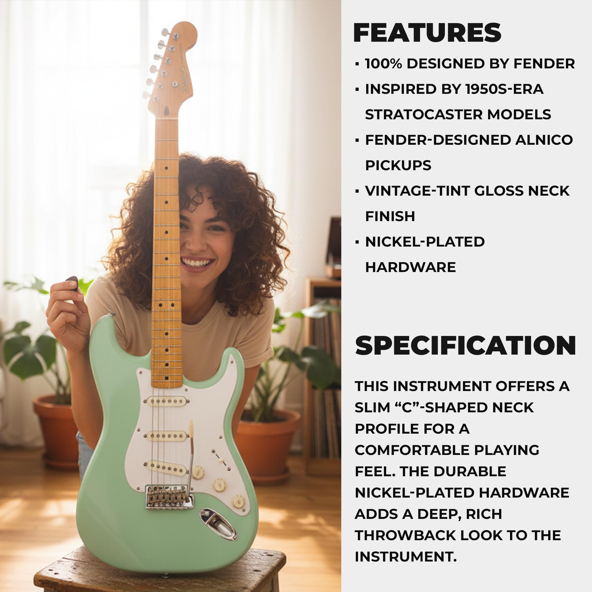 Amazon.com: Fender Squier Classic Vibe '50s Stratocaster - Surf