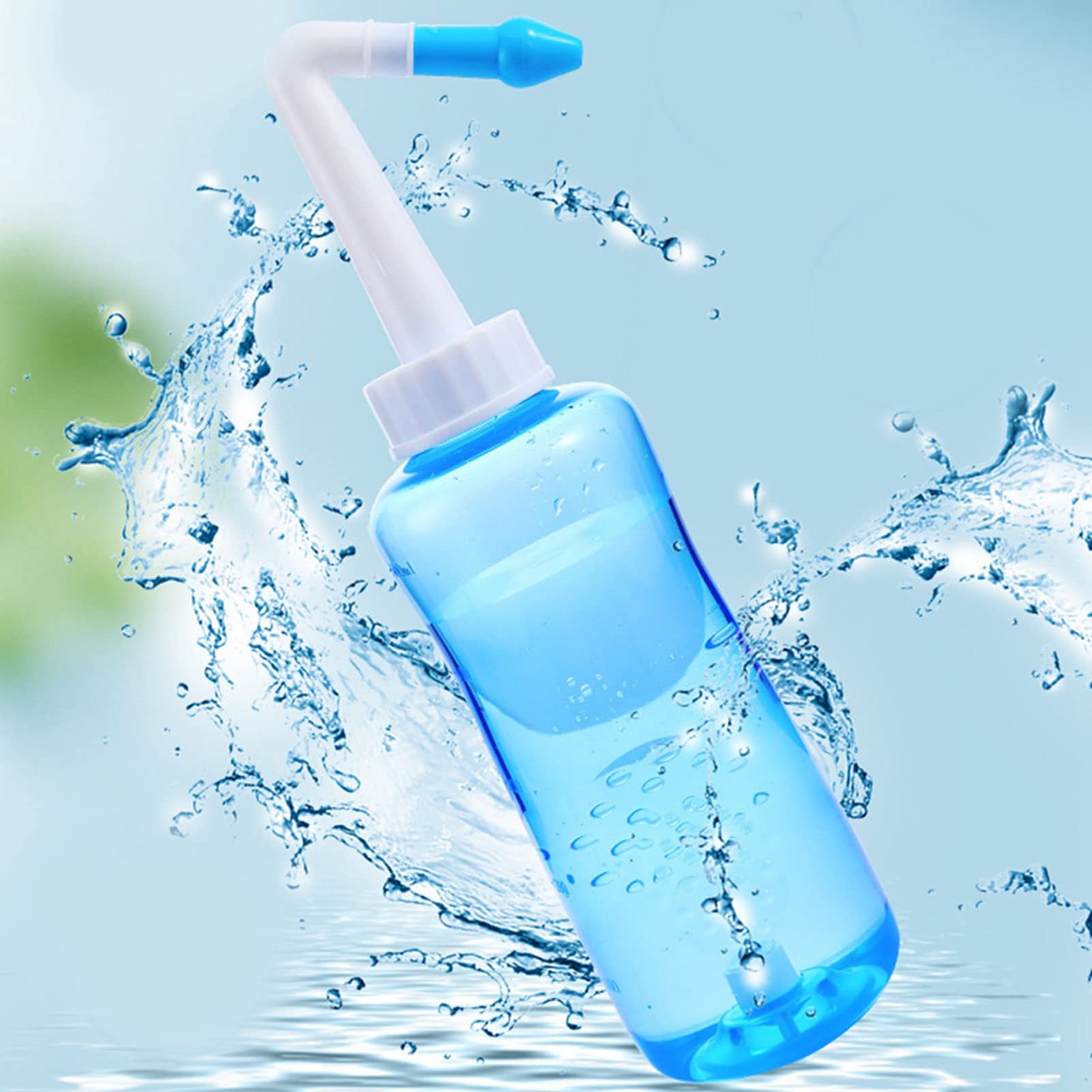 Neti Pot, Kit De Rinçage Nasal Nettoyant Pour Lavage du Nez, Bouteille De Rinçage Pour le Nez De 300 Ml De Qualité Alimentaire Nettoyant Pour Système D'irrigation Nasale Pour Enfants Adultes
