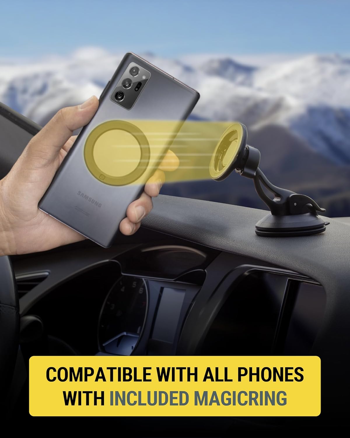 Scosche MagicMount™ SMSWD Magnetic Phone Holder for Car Dashboard/Windshield, MagSafe Stand, Suction Cup Phone Mount Compatible with iPhone 16 15 14 13 12 Series, Mag Safe Case & All Cell Phone - Image 5