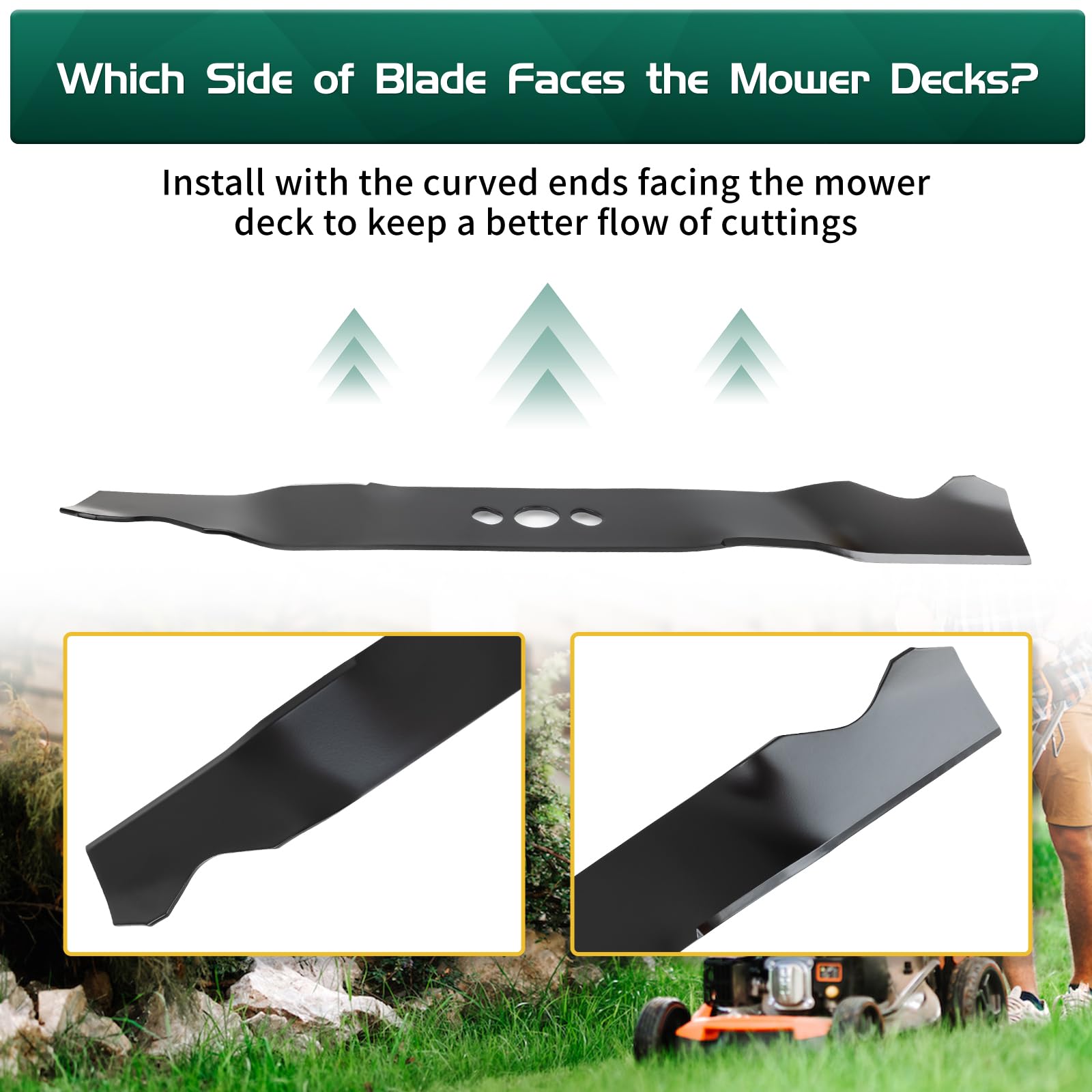 Amazon.com : Belleone 2105300125A Lawn Mower Blade with Oval