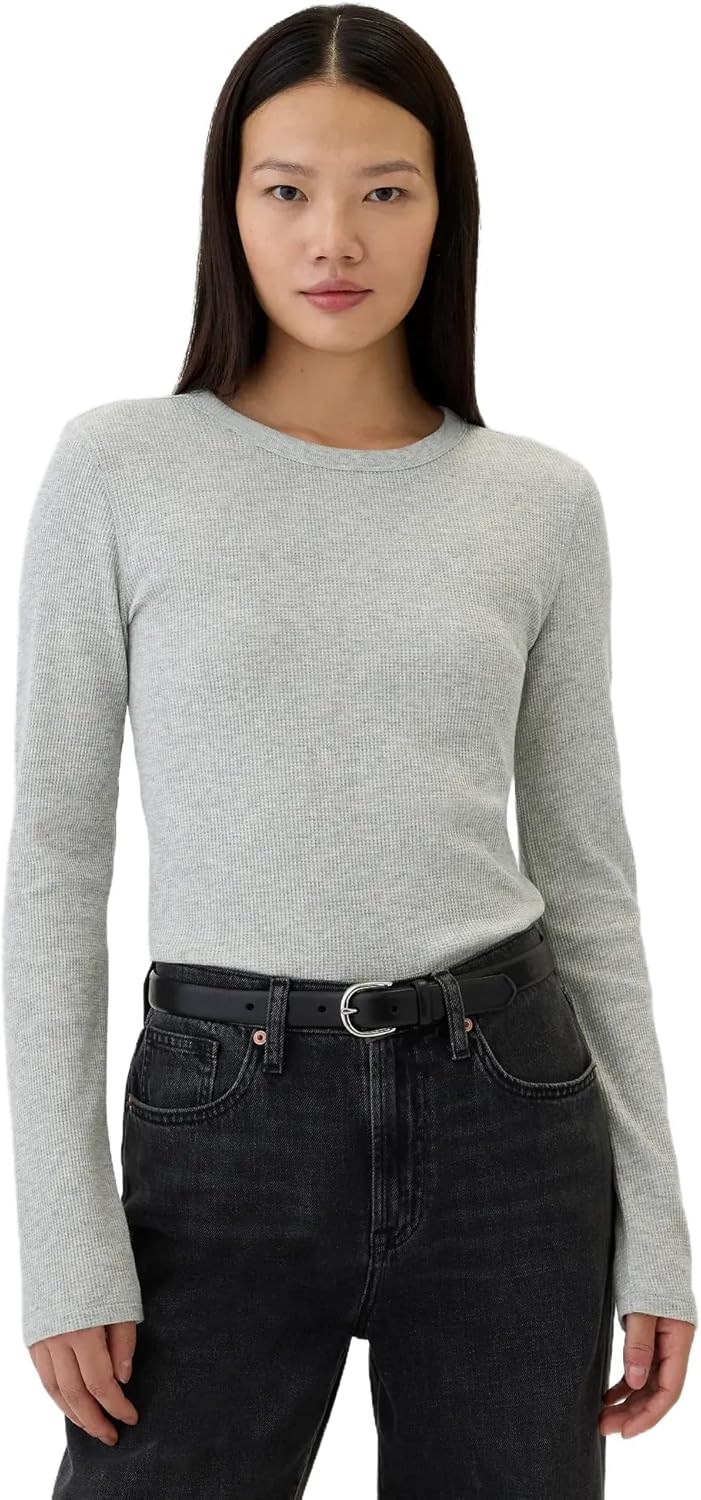Gap Womens Long Sleeve Waffle Knit T-Shirt