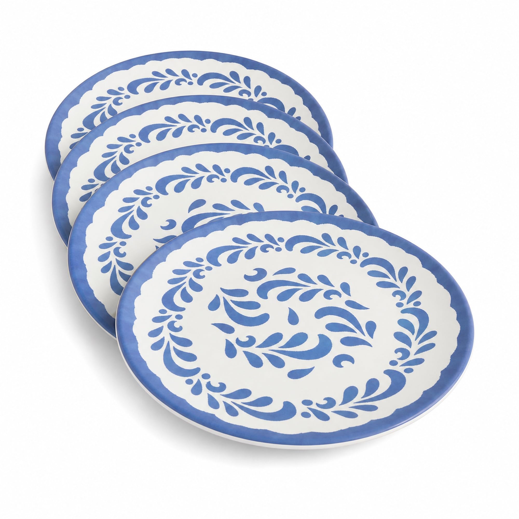 Plato llano de melamina pack de 4, platos de 30 cm para mesa diaria, comedor, terraza y presentación