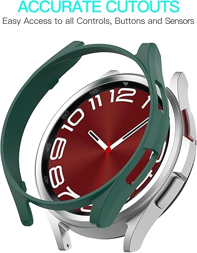 Vista 22 de [2 piezas] Funda de la serie Tucana compatible con Samsung Galaxy Watch6 Classic (1.654 pulgadas, 2023), a prueba de golpes e inastillables