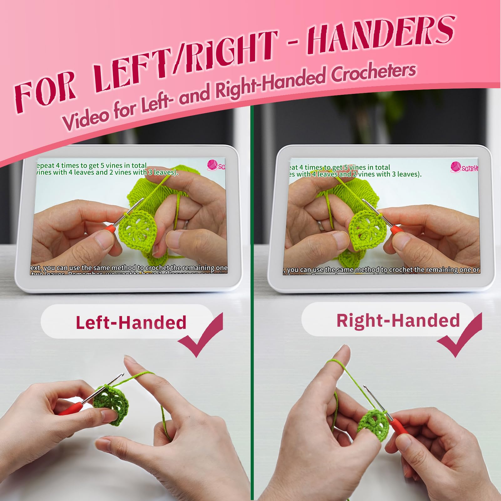 SGIBYN Kit de ganchillo para principiantes con tutoriales en video paso a paso, kit de ganchillo para principiantes de Granny Squares para principiantes, kits de tejer para mujeres (cuadrados de