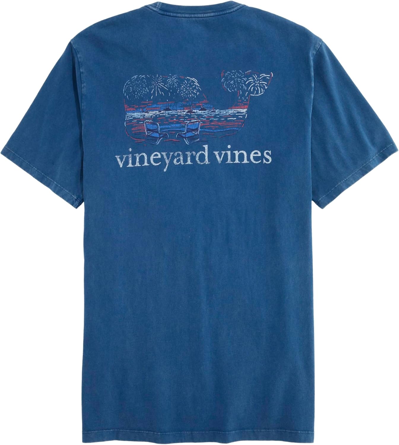 Vineyard Vines Men's Drift Dye Beach Fireworks Whale Fill Short-Sleeve Pocket Tee