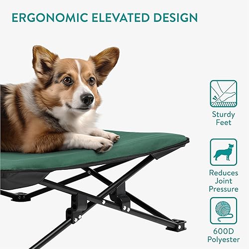 Miniatura 4 de Navaris Cama elevada portátil para perros con bolsa de transporte, cama mediana elevada para perros y gatos para viajes al aire libre, camping,