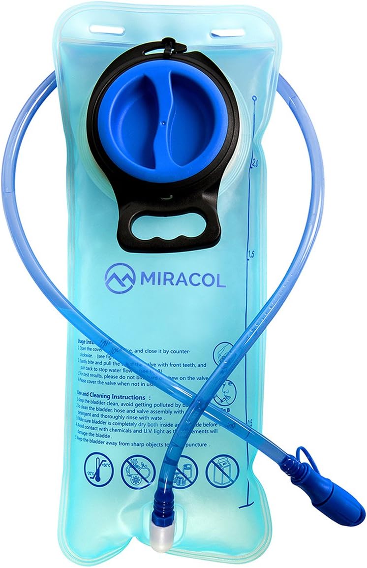 MIRACOL 2L/2.5L Water Bladder for Hydration Pack - Water Reservoir for Hiking Cycling Running