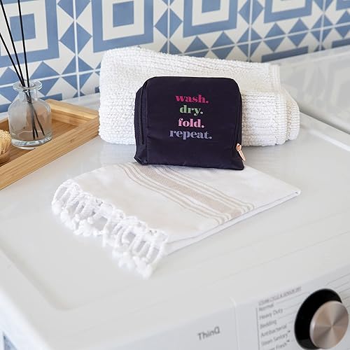 Miniatura 2 de MIAMICA Bolsa plegable de viaje para lavandería, color azul marino, multicolor, lavar, secar, plegar, repetir, 21 x 22 pulgadas, diseño ligero y