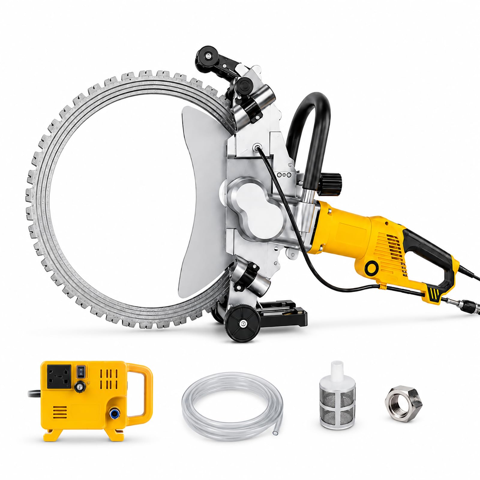 HCAUYNN 5000W Concrete Cutter, Handheld Wet Cutting Saw with High Torque Motor | For Brick Granite and Concrete Walls AC8600