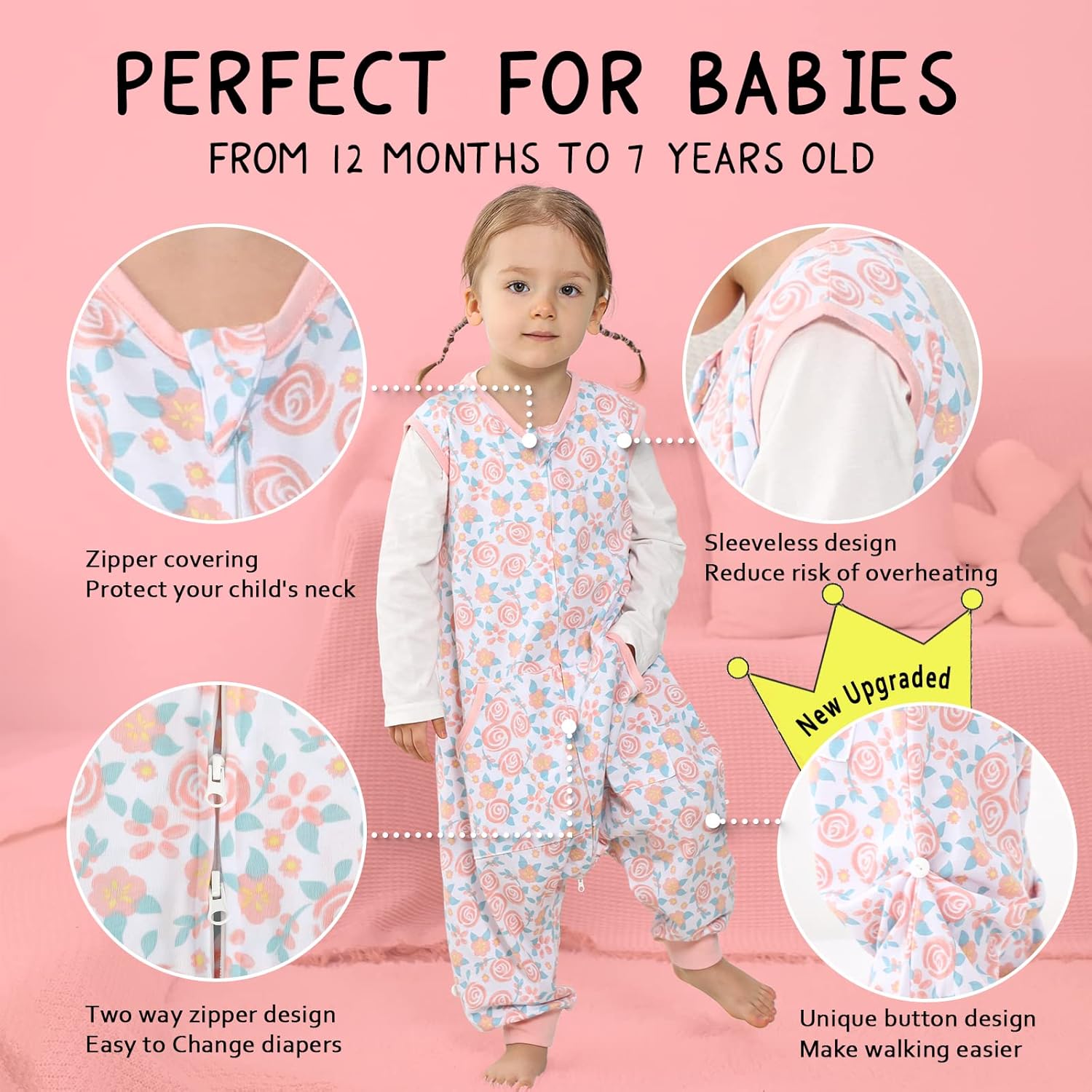 WONDAY Baby Sleep Sack 12-18 Months, Light Weighted Wearable Blanket, Summer Toddler Baby Sleep Sack with Feet, Sleeveless Breathable Sleep Sacks 18-24 Months : Baby