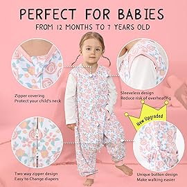 WONDAY Toddler Sleep Sack with Feet, 0.5 Tog Sleeping Sacks for Walking with Legs 12-18 Months 5T 7T