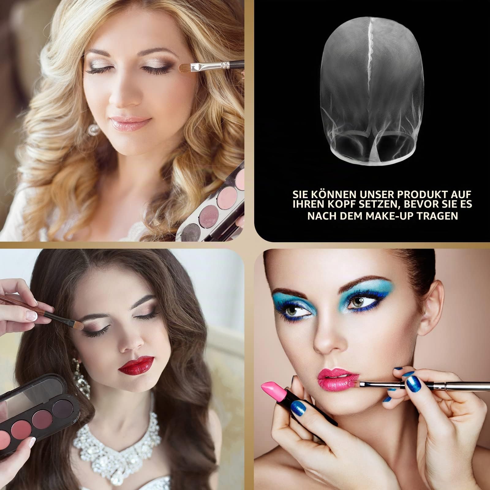 6 Stück Make-up-Schutz, Kapuze, waschbar, leicht, luftig, Nylon, Chiffon, Make-up, Reißverschluss, wiederverwendbar, Gesichtsabdeckung für Frauen, Mädchen, Schönheit, Hochzeiten (weiß)