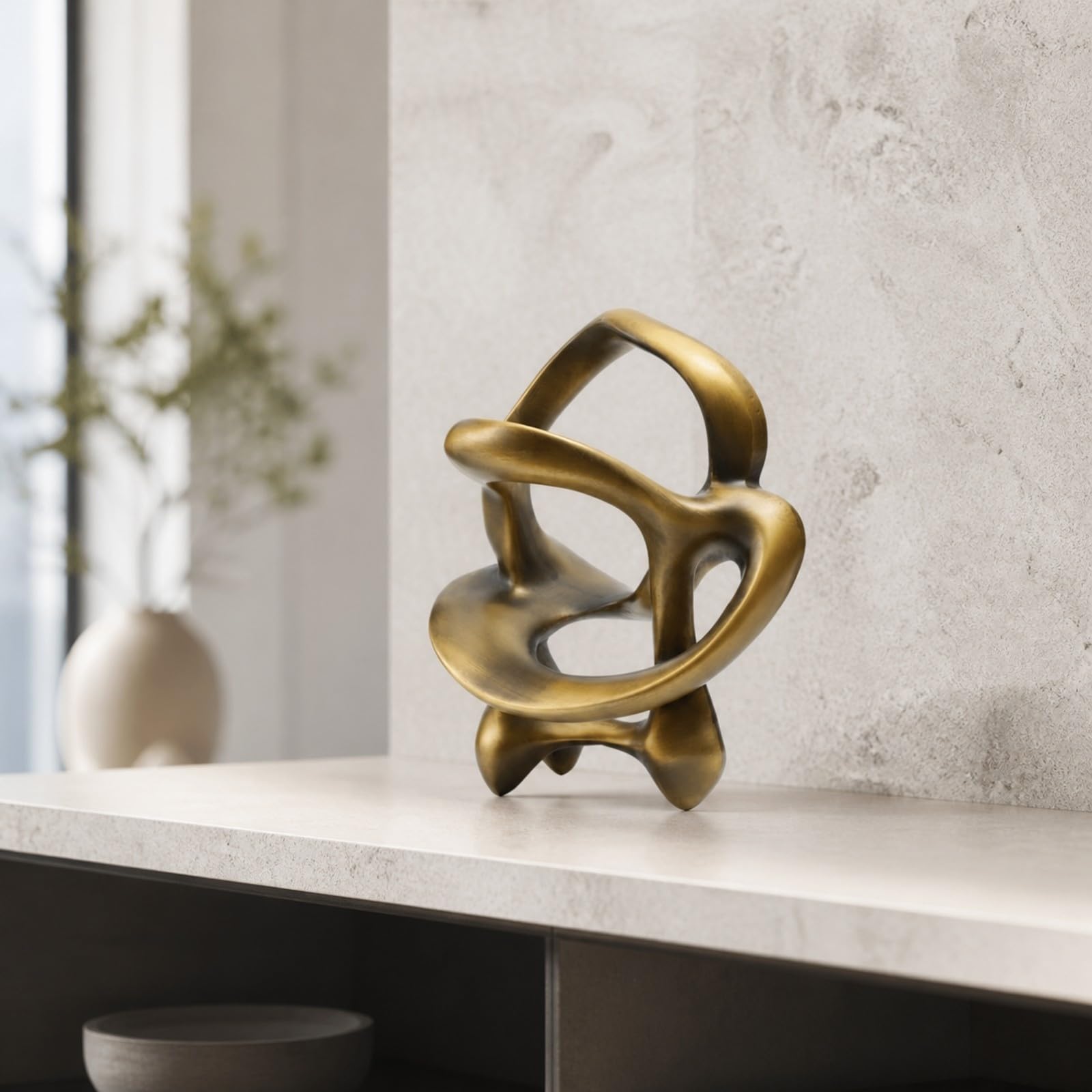 B Baosity Figura Resina Decorativa Decoración | Estilo Retro Moderno, Artística, Escultura con Base, para Mesa, Salón, Recibidor