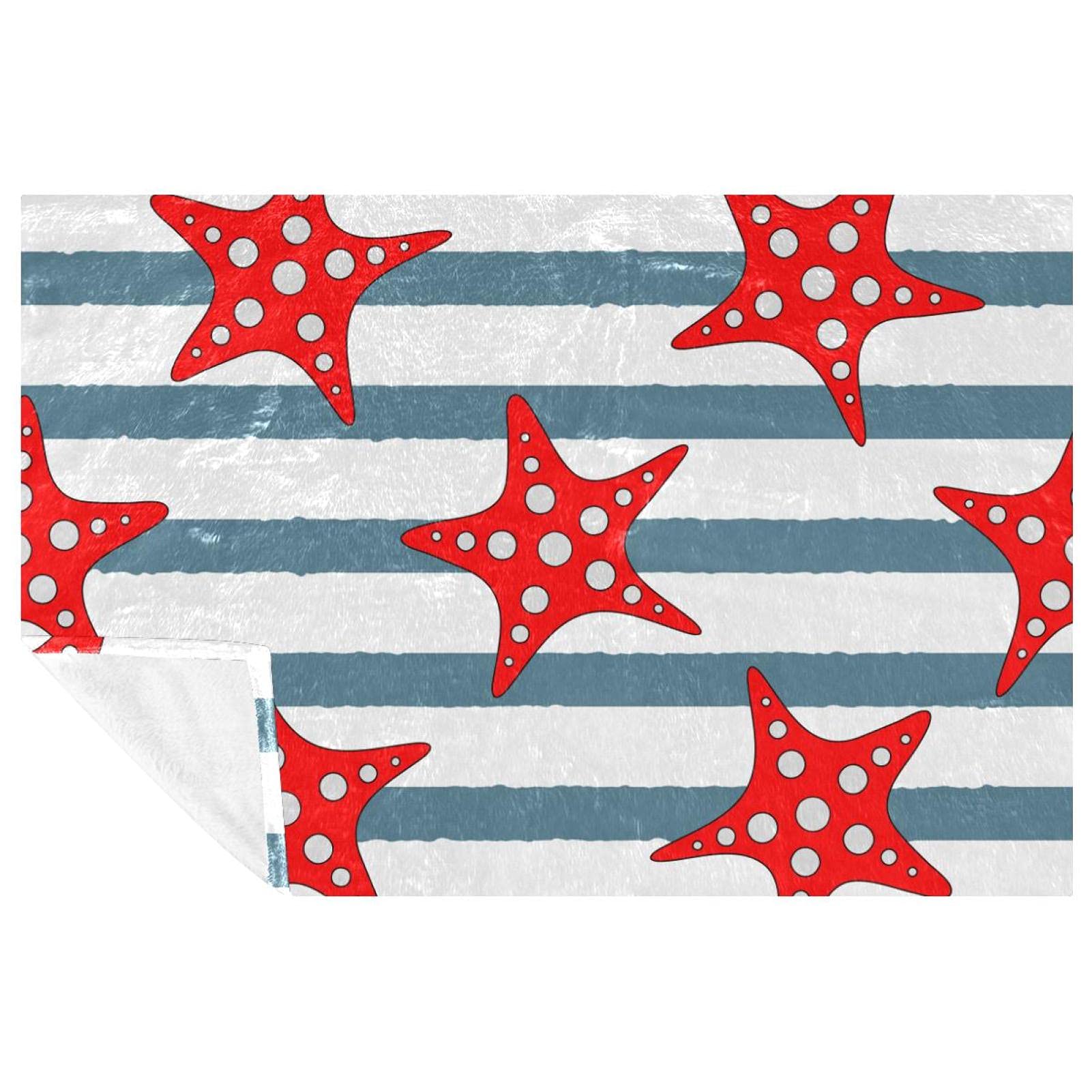 Couverture douce motif étoiles de mer pour vos soirées cocooning et pique-niques