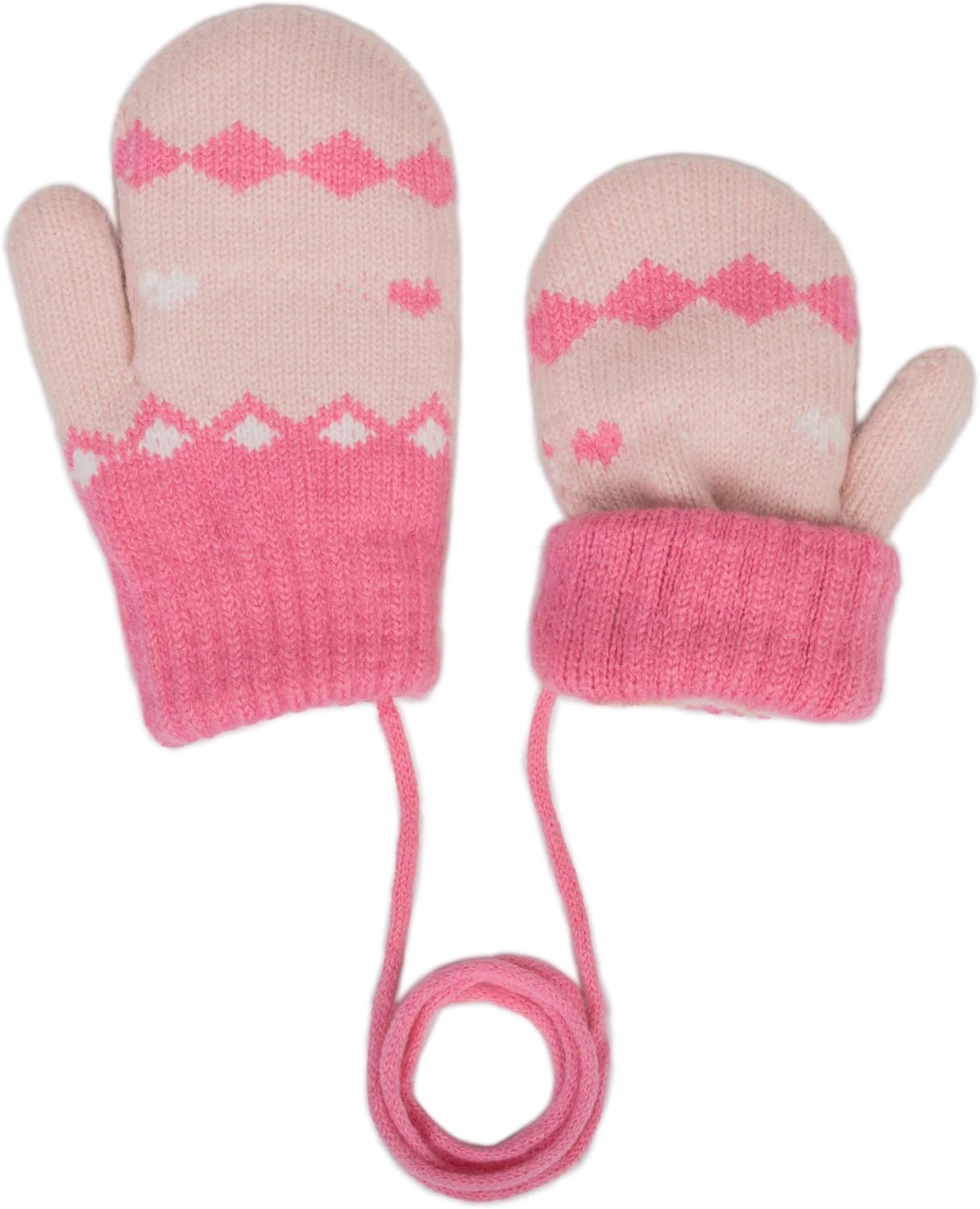 INOGIH Toddler Kids Winter-Warm-Knit Gloves Elastic-Thick-Lined Knit Mittens for 3-5 Years Child - Image 5