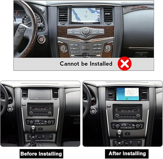 NALsa Android 13 System for Nissan Patrol 6 Y62 2010 2011 2012-2020 2 DIN Car Stereo With FM SWC BT5.0 CarPlay Auto GPS Navigation Touch Screen Upgrade Car Radio Multimedia Player (M200S 8core 2+32G)