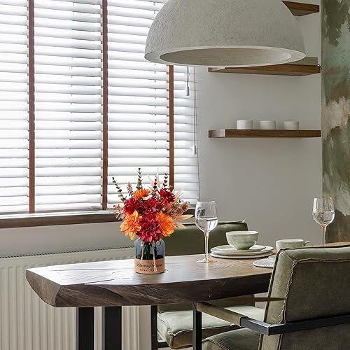 Miniatura 6 de Leftover Flores falsas de otoño en jarrón, flores sintéticas en jarrón, arreglo floral de otoño, centros de mesa de otoño para mesas, flores