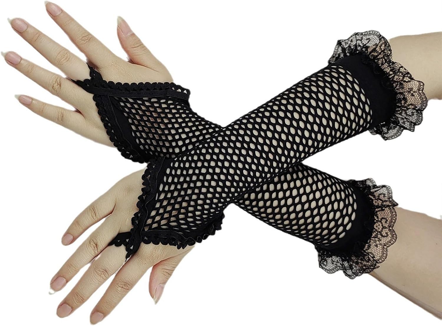 Popular Gloves Polyester Fiber Lace Trim Handwear Gloves For Special Occasion And Evening Party Dressingup Party Wear