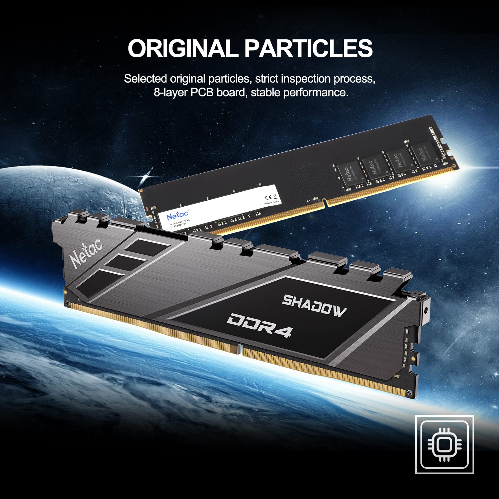 Netac 16GB (2x8GB) DDR4 DRAM 3200MHz C16 (PC4-25600) 1.35V 288-Pin