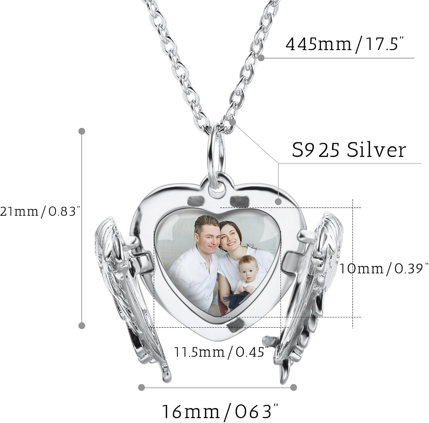 Personalized Heart Locket Necklace with Picture Inside Customized Photo/Text/Initial Heart Locket Pendant Necklace 925 Silver Heart Locket Charm Necklaces for Women Girlfriend Mom Gifts
