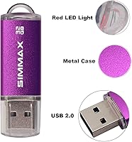 Vista 5 de Memory Stick 32GB USB 2.0 Unidades Flash Thumb Drive Pen Drive (32GB Morado)